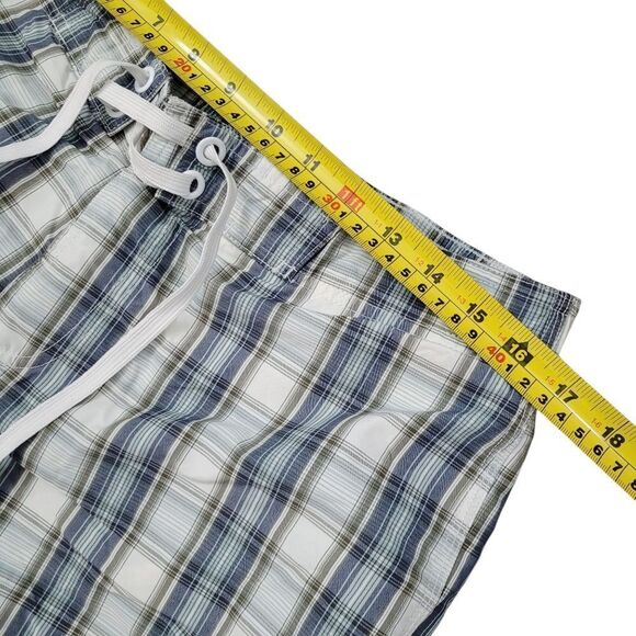 2/$20 Eddie Bauer Blue & White Plaid Pattern Swimmer Pants Size: M - Picture 9 of 10